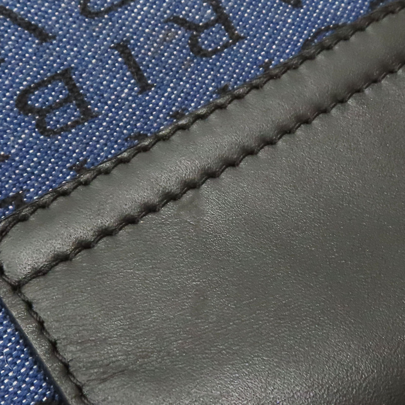 藍色 丹寧布 黑色牛皮 LOGO MANIA 肩背包【BVLGARI 寶格麗】-15