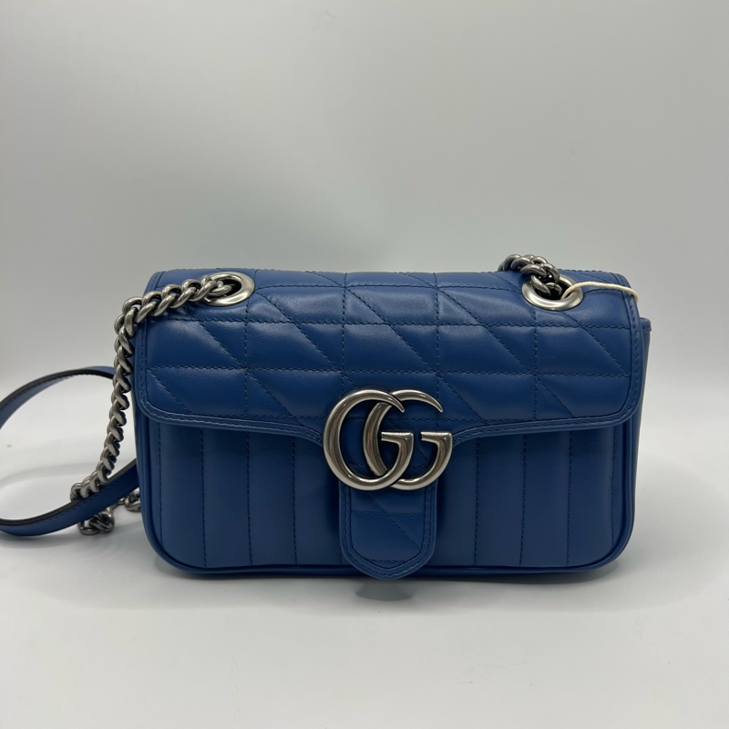 Gucci Marmont马蒙蓝色22 单肩斜挎包-0