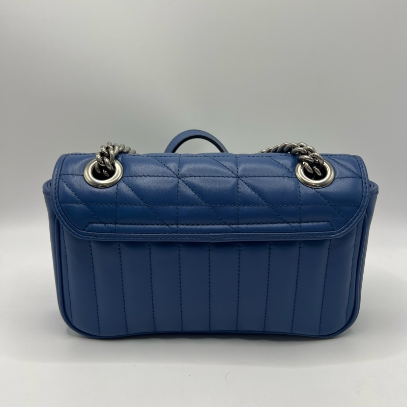 Gucci Marmont马蒙蓝色22 单肩斜挎包-1