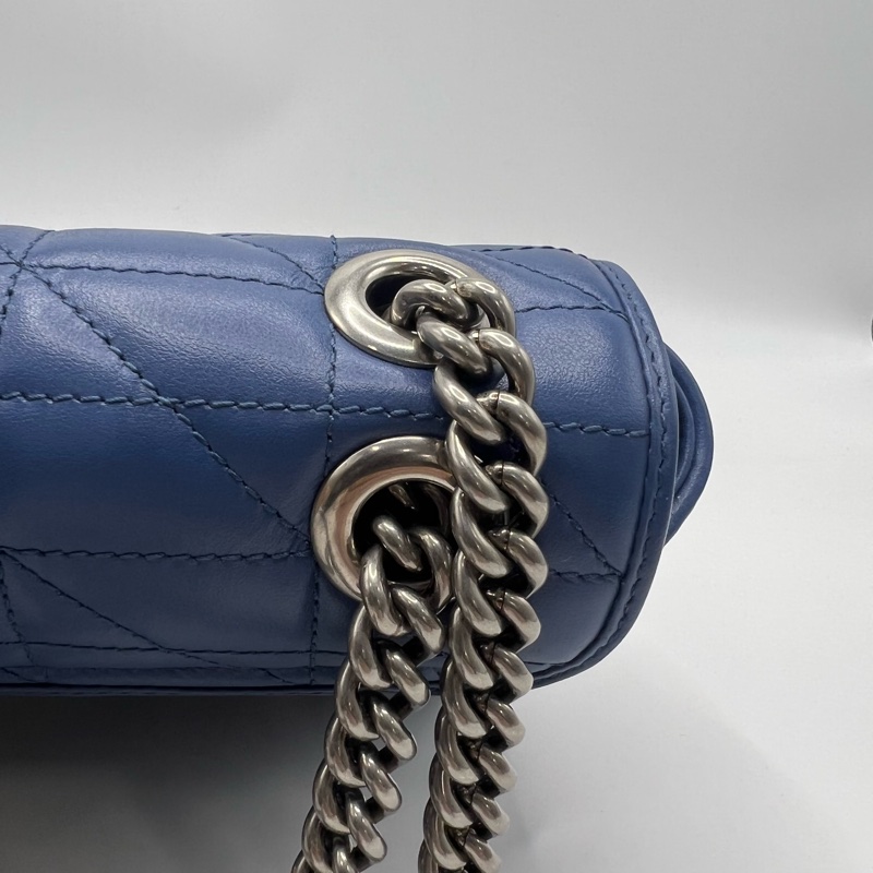 Gucci Marmont马蒙蓝色22 单肩斜挎包-5