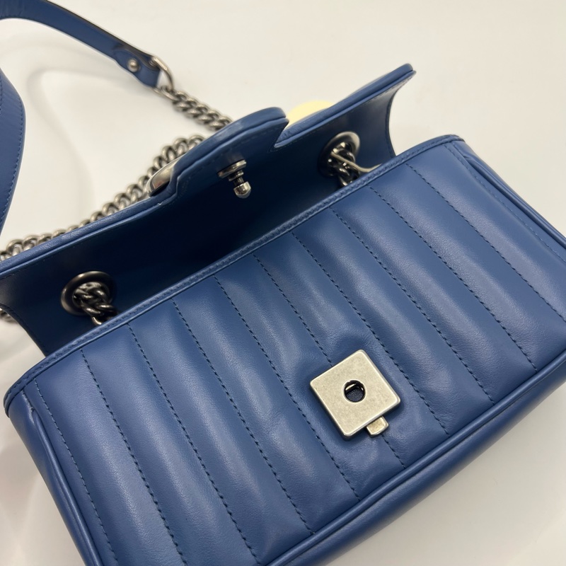 Gucci Marmont马蒙蓝色22 单肩斜挎包-9