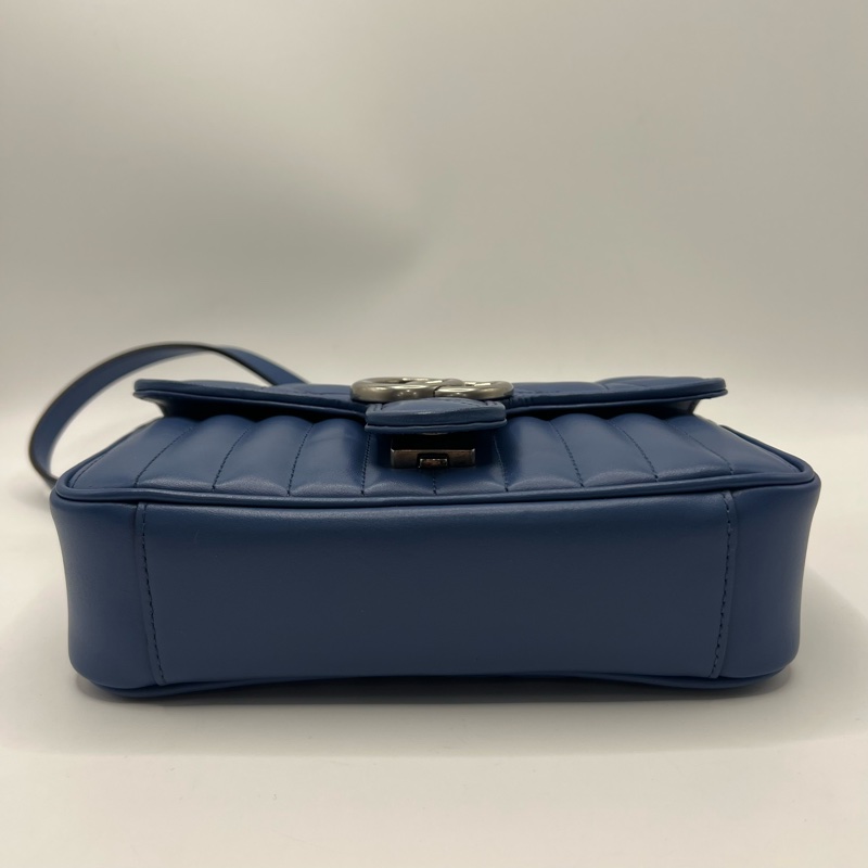 Gucci Marmont马蒙蓝色22 单肩斜挎包-12