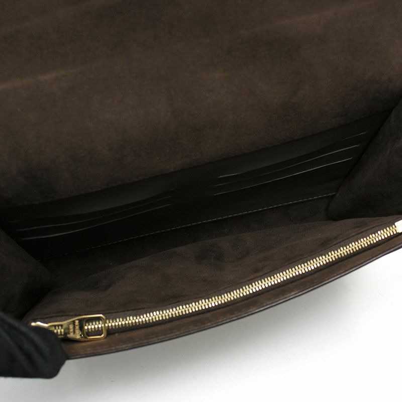 【包稅】LOUIS VUITTON 灰褐色皮革 Louise GM 金鍊單肩包-9