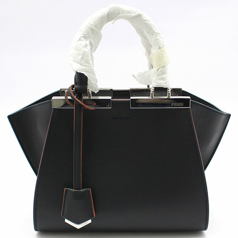 【包稅】FENDI 深海軍藍皮革 2jours Twaggy 迷你肩包-0