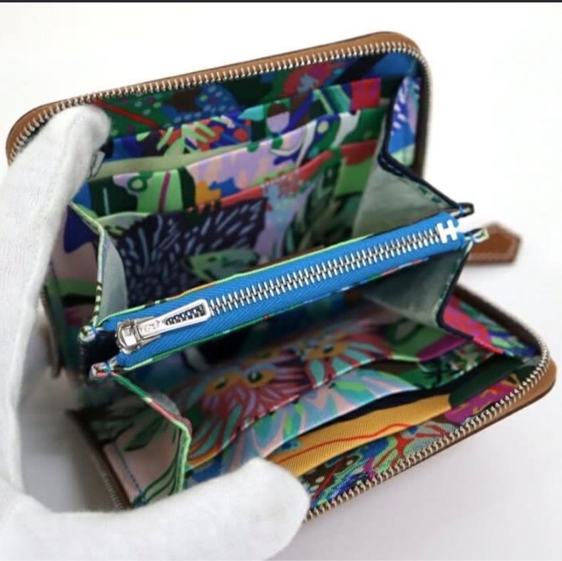 HERMES  自由之城絲巾短夾 日本購入 B刻印 silk-8