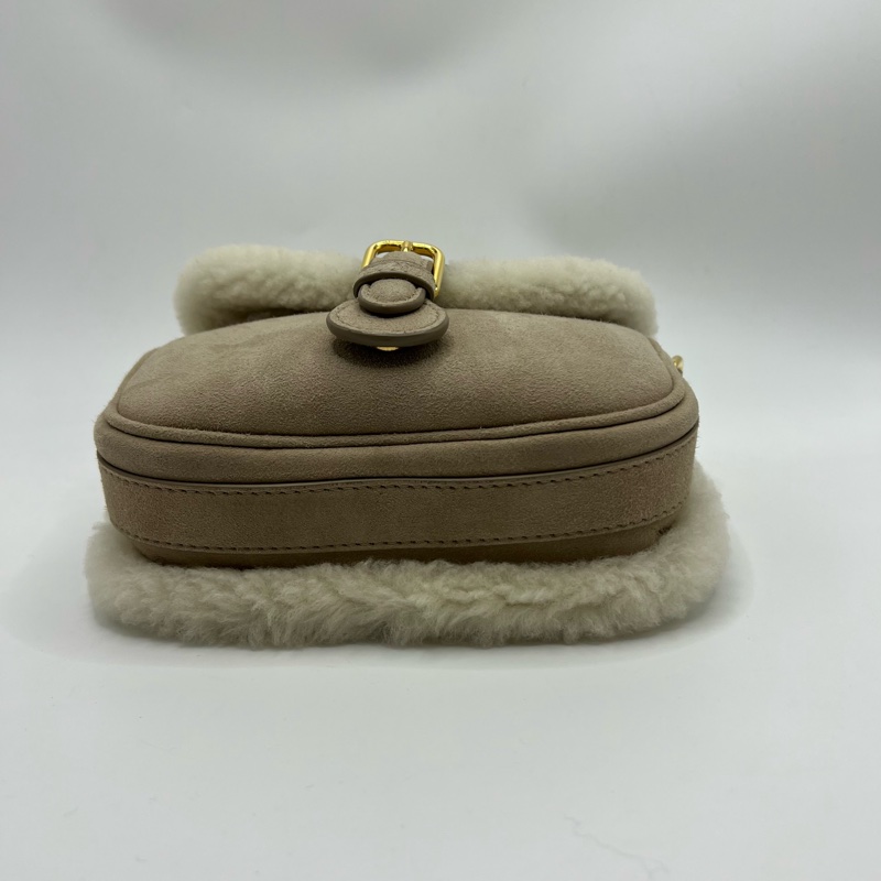 Dior bobby马鞍包泰迪羊羔毛拼棕色麂皮 小号 配件肩带/身份卡/尘袋 冬天必备的小可爱 配大衣不要太好看-3