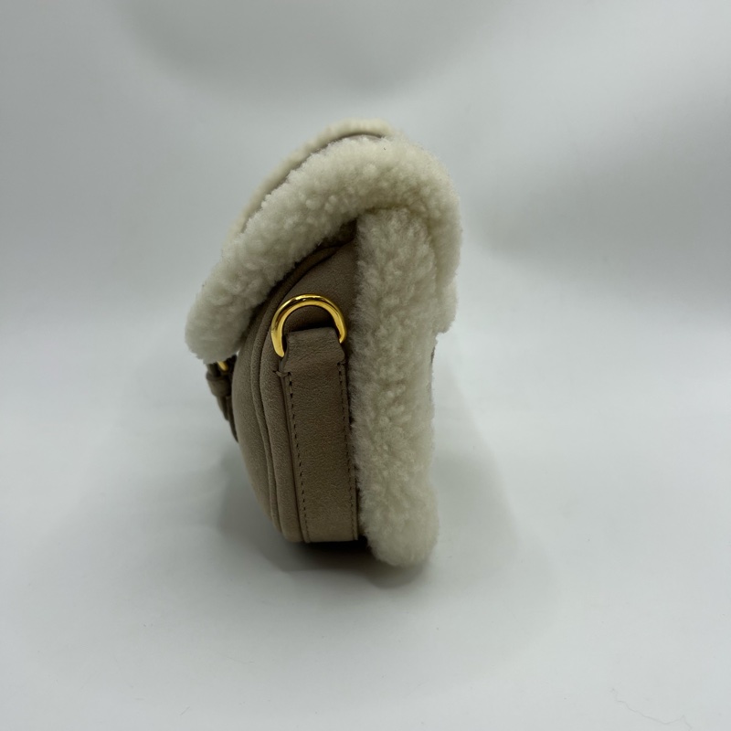 Dior bobby马鞍包泰迪羊羔毛拼棕色麂皮 小号 配件肩带/身份卡/尘袋 冬天必备的小可爱 配大衣不要太好看-5