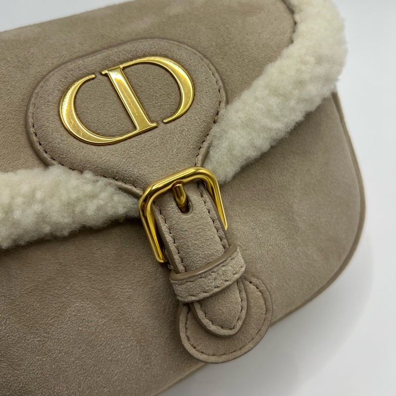 Dior bobby马鞍包泰迪羊羔毛拼棕色麂皮 小号 配件肩带/身份卡/尘袋 冬天必备的小可爱 配大衣不要太好看-6