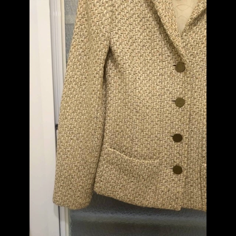 Chanel 駝米色毛呢编外套-2