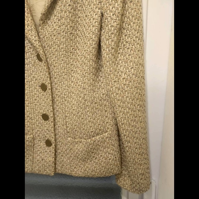 Chanel 駝米色毛呢编外套-3