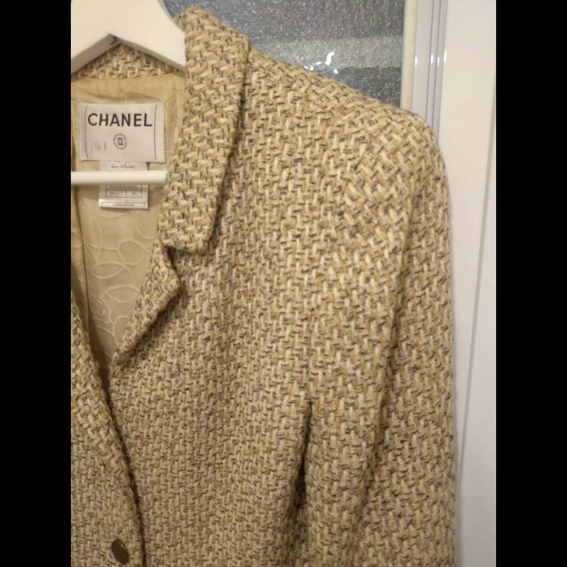 Chanel 駝米色毛呢编外套-5