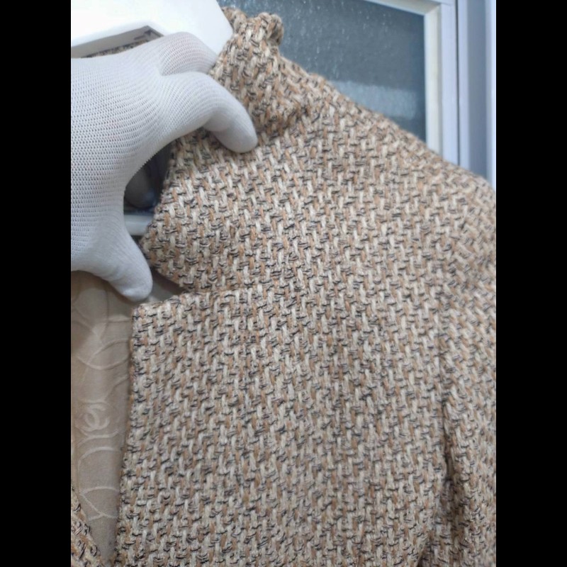 Chanel 駝米色毛呢编外套-12