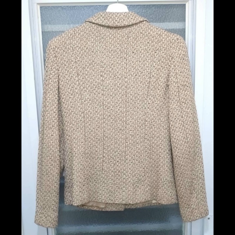 Chanel 駝米色毛呢编外套-19