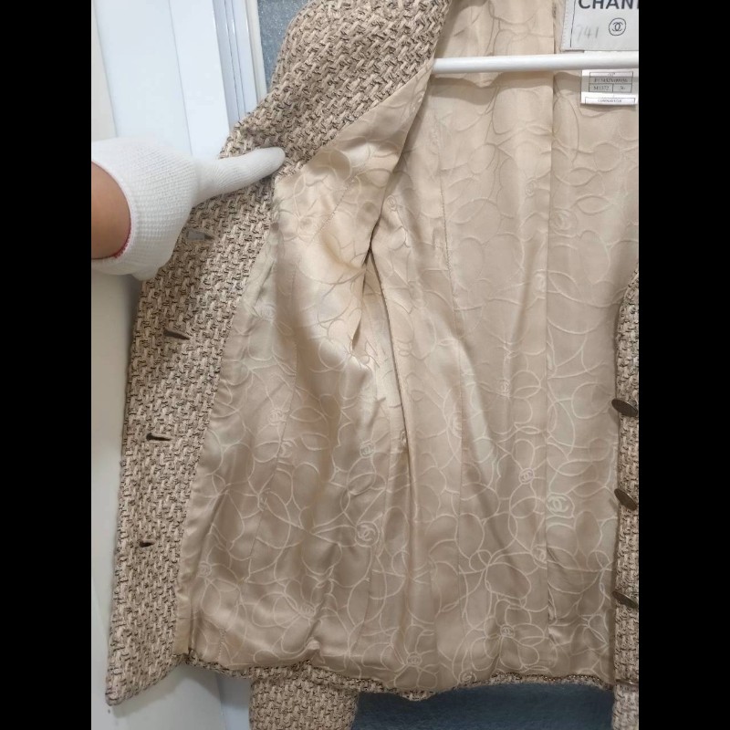 Chanel 駝米色毛呢编外套-29