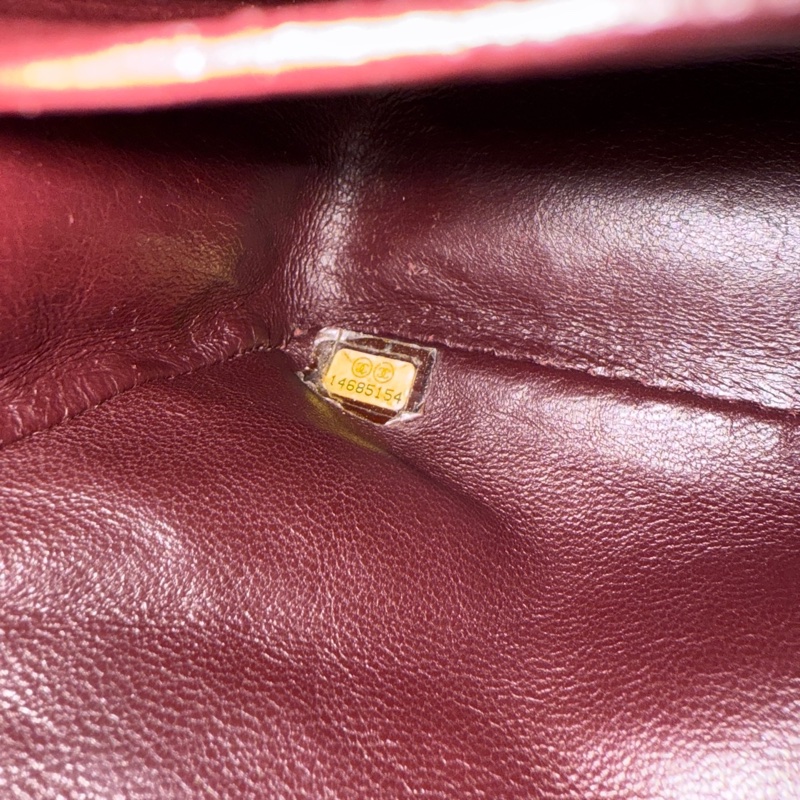 Chanel • 經典Cf 25 荔枝牛皮銀釦口蓋包 中號-19