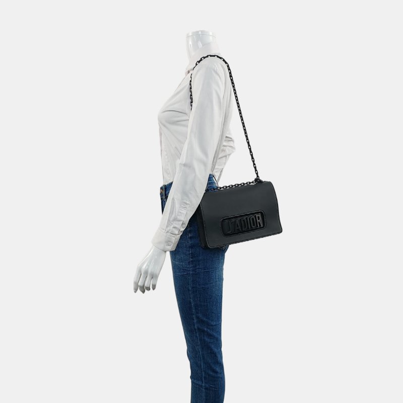 DIOR J'Adior黑色牛皮單肩包斜挎包黑色五金-1