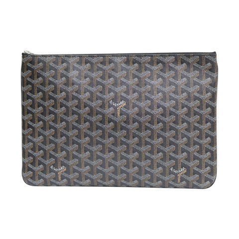 黑色 Goyardine帆布 Senat MM 手拿包【GOYARD 高雅德 】 APMSENAT2-MM-01