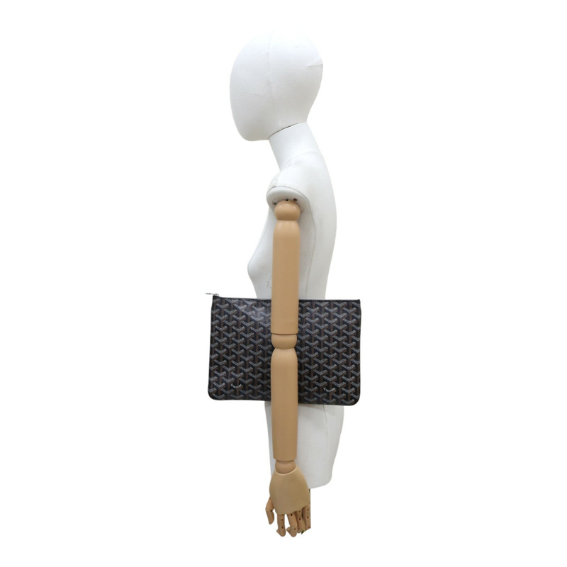 黑色 Goyardine帆布 Senat MM 手拿包【GOYARD 高雅德 】 APMSENAT2-MM-01-9