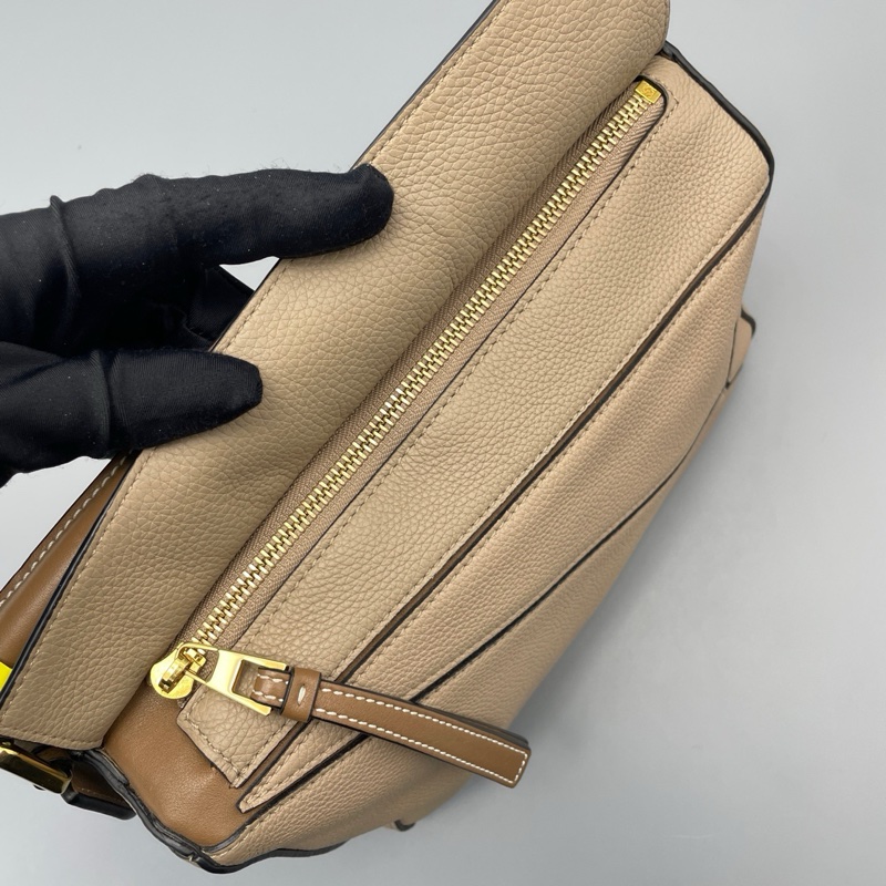 LOEWE羅意威幾何包小號沙色拼色puzzle-4