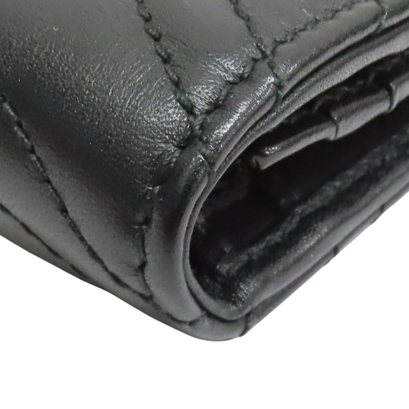 黑色牛皮 Marmont 兩折 扣式 短夾 466492【GUCCI 古馳】 466492-12