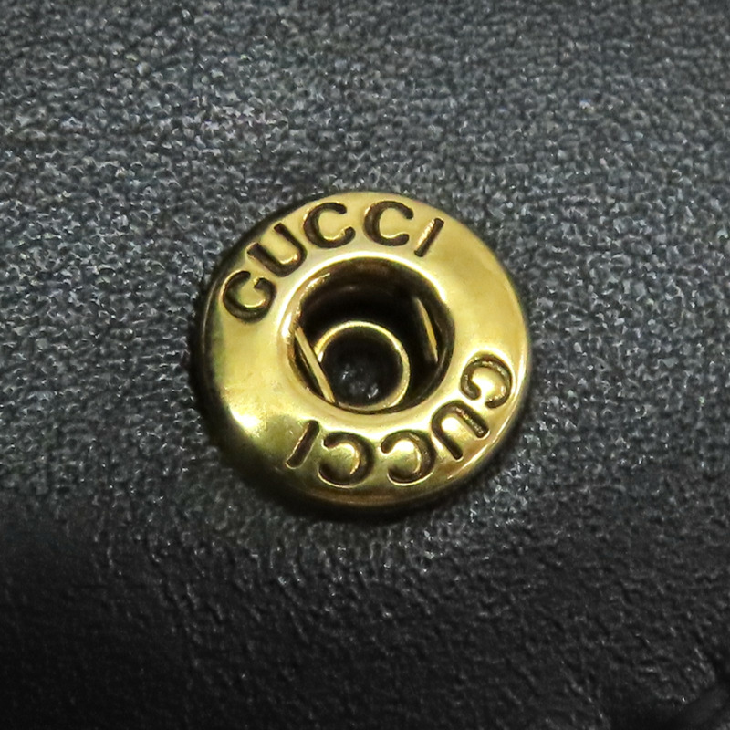 黑色牛皮 Marmont 兩折 扣式 短夾 466492【GUCCI 古馳】 466492-15