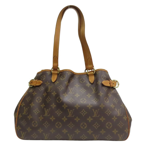 棕色 原花帆布 Batignolles Horizontal 肩背包【LOUIS VUITTON LV 路易威登】 M51154