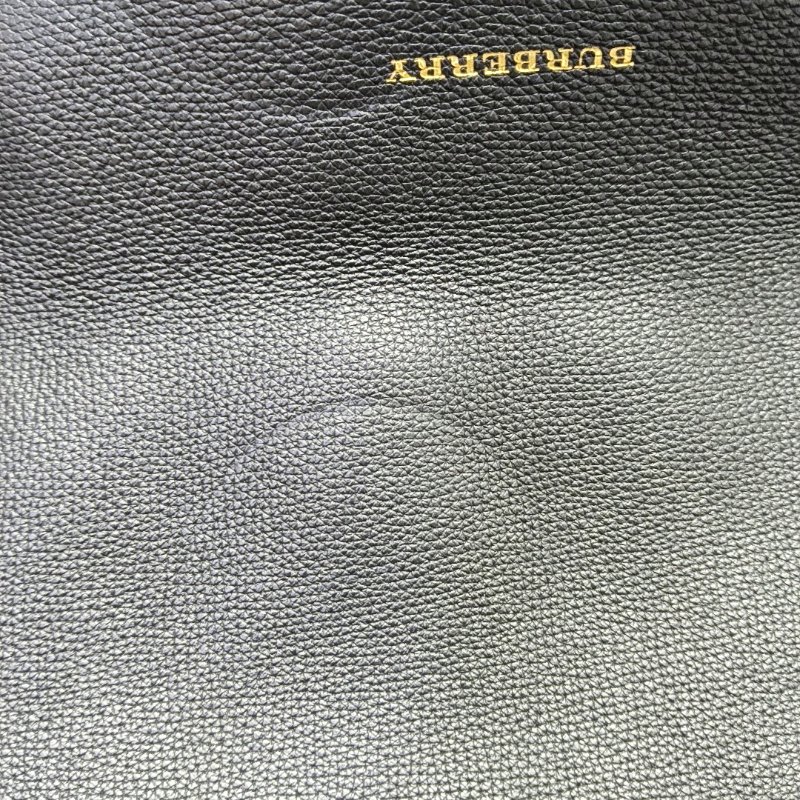 BURBERRY Welburn黑色牛皮手提包單肩包金色五金-9