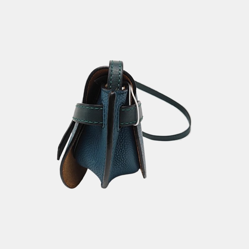 LOEWE Gate迷你藍綠色牛皮單肩包斜挎包金色五金-2