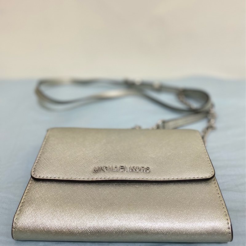 MICHAEL KORS 女用 銀色 斜背包 小包 全新 正品 現貨-1