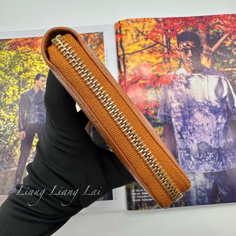 GUCCI 古馳 經典GG壓紋焦糖棕色拉鍊長夾-19