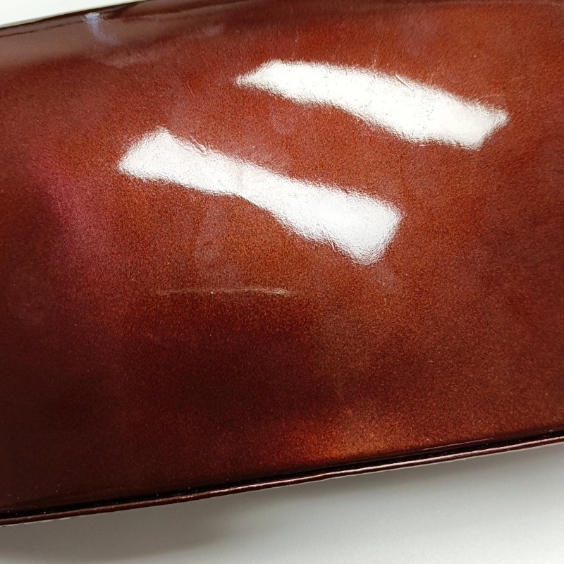 LOUIS VUITTON SOBE酒紅色漆皮手拿包金色五金-12