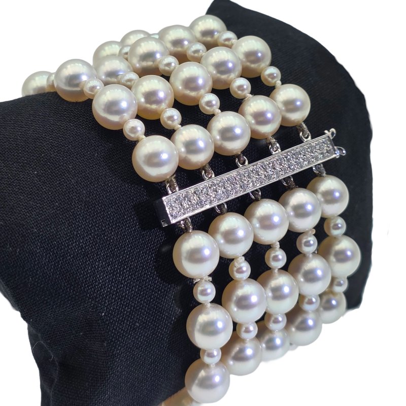 Chanel 香奈兒 復古 珍珠 鑽石 手鍊-1