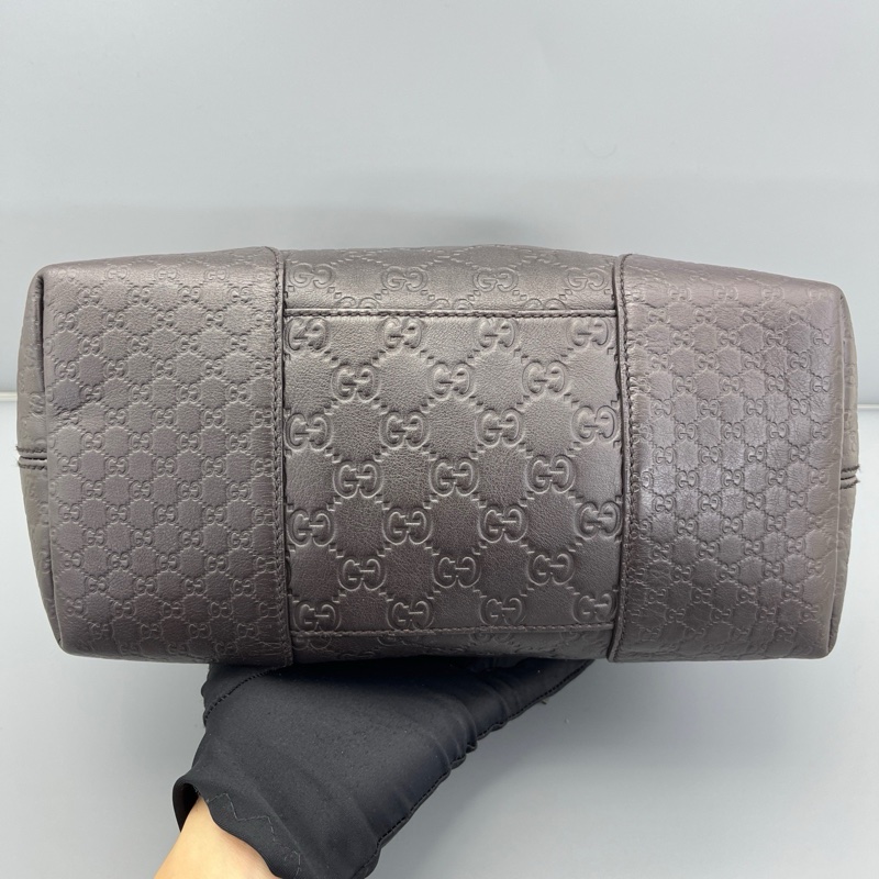 Gucci古馳餃子手提包褐色全皮壓花-4