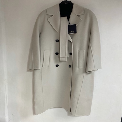 促銷品 Max Mara-Paul 米白色 雙排扣 長款大衣 #42