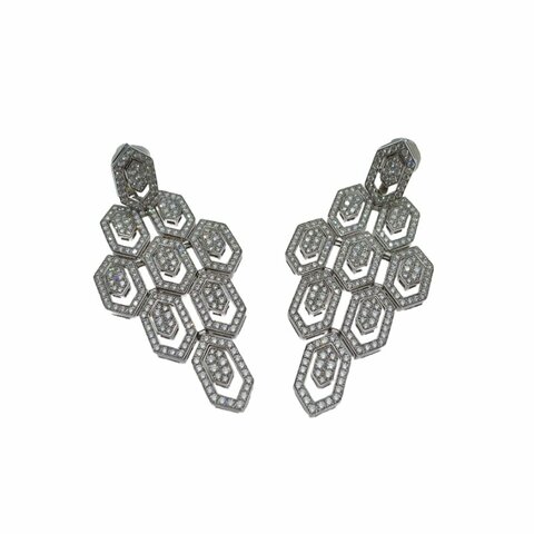 Bulgari 寶格麗 Serpenti系列 18K白金 鑽石耳環