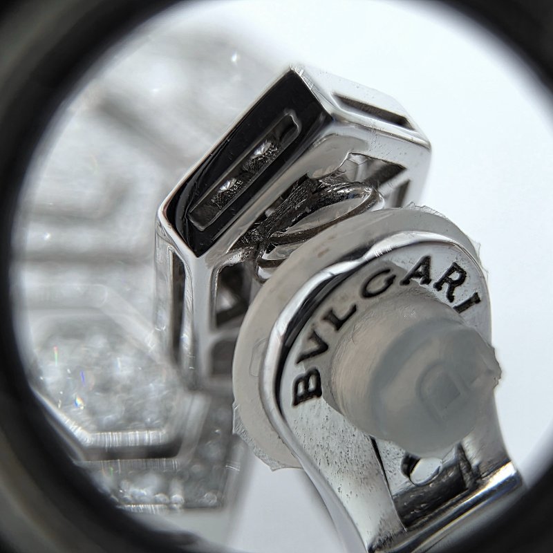 Bulgari 寶格麗 Serpenti系列 18K白金 鑽石耳環-3