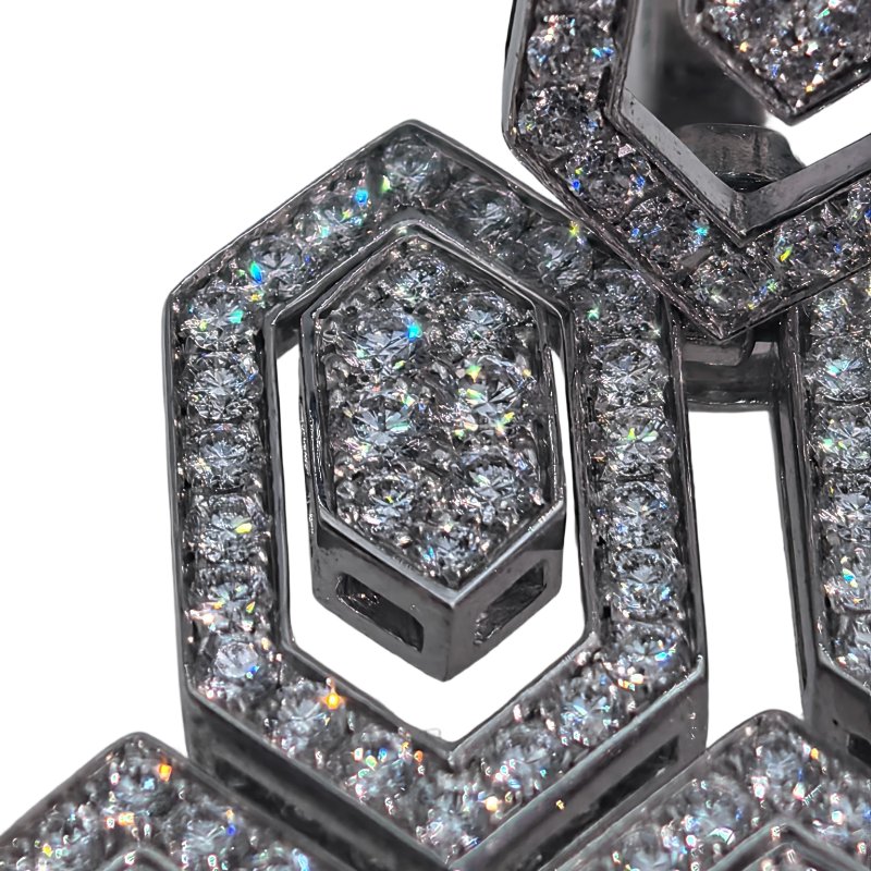 Bulgari 寶格麗 Serpenti系列 18K白金 鑽石耳環-5