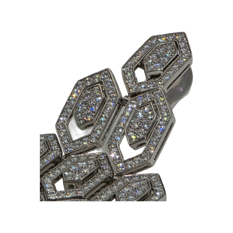 Bulgari 寶格麗 Serpenti系列 18K白金 鑽石耳環-6