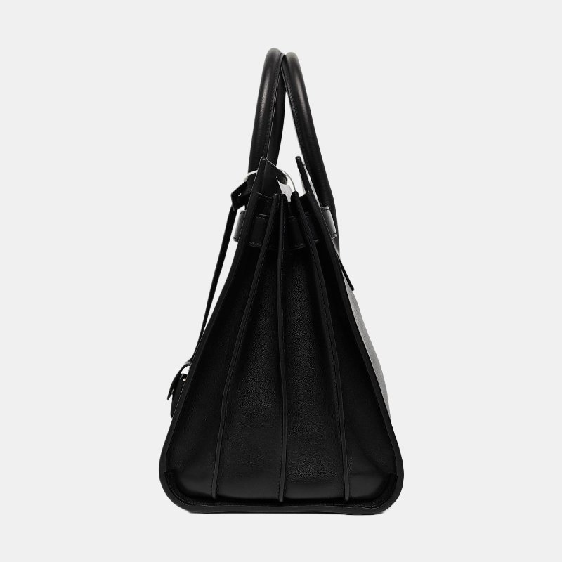 YSL SACDE JOUR小號黑色牛皮單肩包金色五金可拆卸肩帶-2