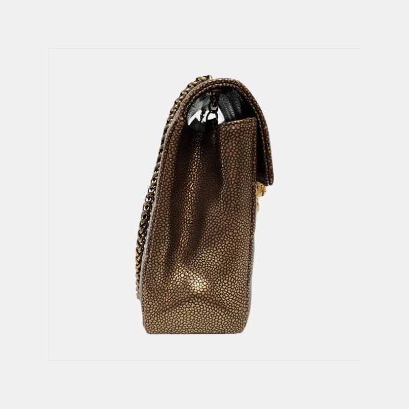 CHANEL金色牛皮絎縫單肩包金色五金14開-3