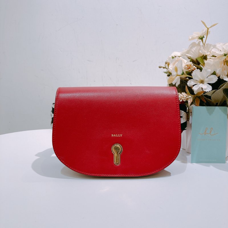 TW4671 Bally 巴利翻蓋式包包 Clayn Mini Crossbody Bag Red-0
