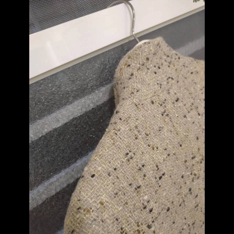 Chanel 灰色毛呢編金蔥外套-17