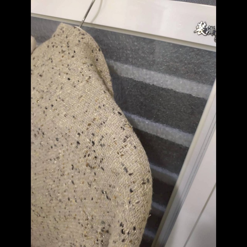 Chanel 灰色毛呢編金蔥外套-19