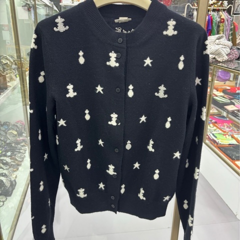 Hermes愛馬仕春夏爆款羊絨衫 米奇刺繡針織開襟衫 38碼