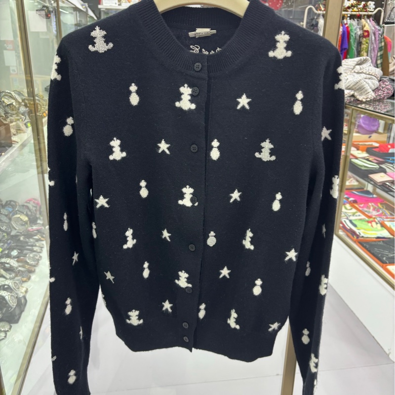 Hermes愛馬仕春夏爆款羊絨衫 米奇刺繡針織開襟衫 38碼-0