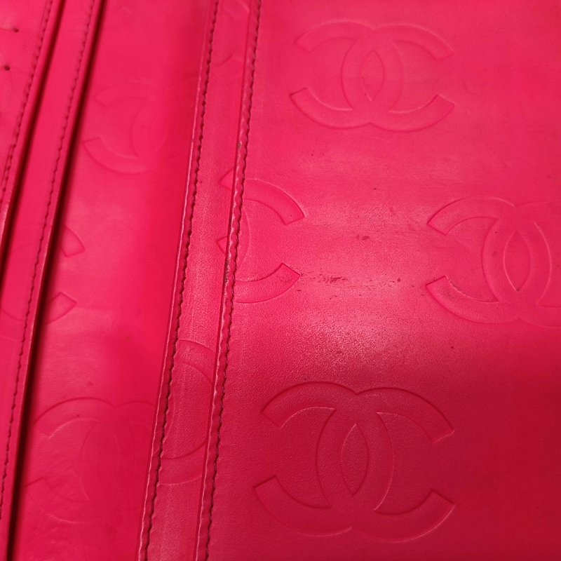 CHANEL CAMBON黑色牛皮菱格紋絎縫錢包銀色五金17開-12