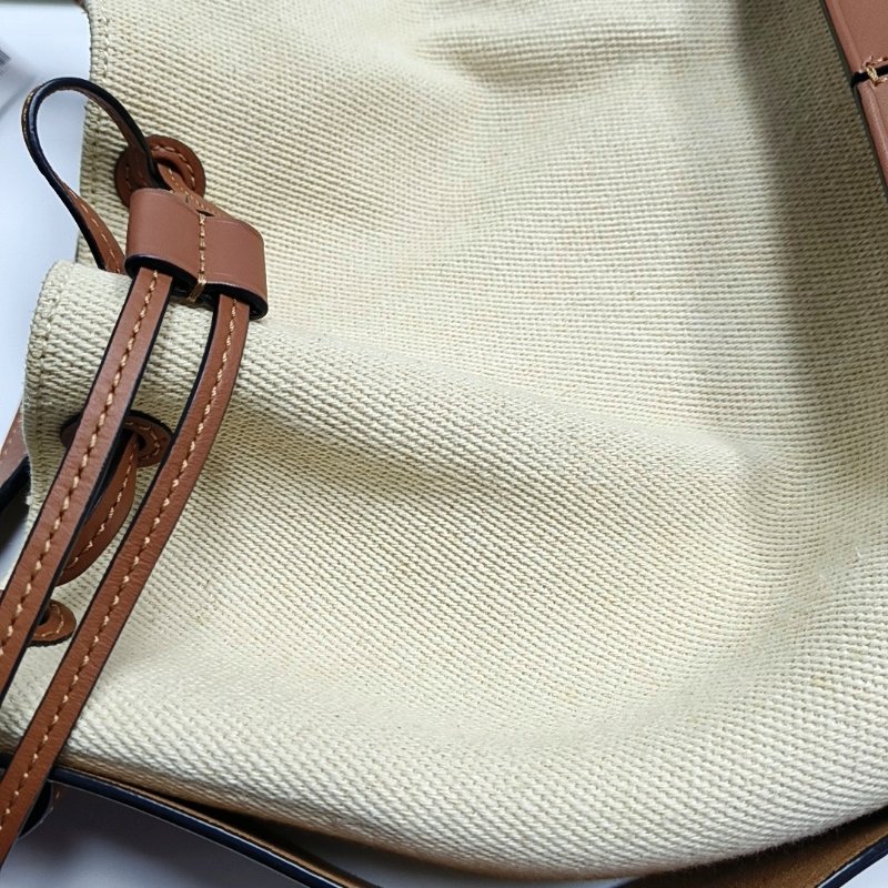 LOEWE Balloon棕色帆布單肩包-12