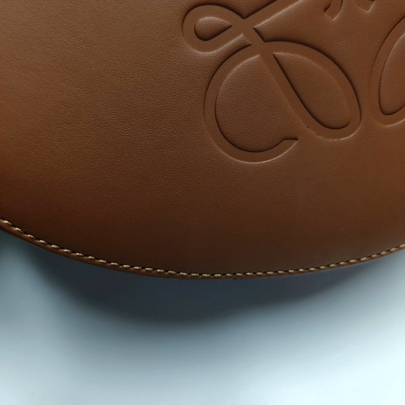 LOEWE Balloon棕色帆布單肩包-13