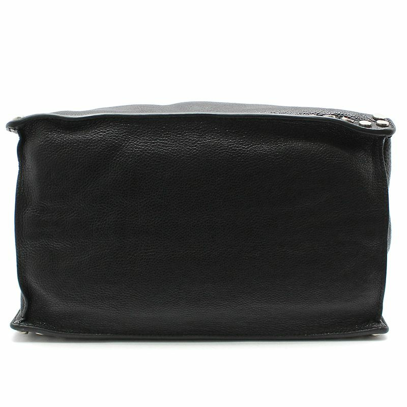 【包稅】PRADA 1BG121 黑色小牛皮禮儀銀色鉚釘肩包-4