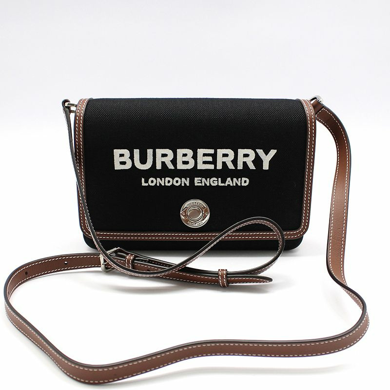 【包稅】BURBERRY 科技棉棕色皮革新罕布夏州筆記迷你斜背包-0